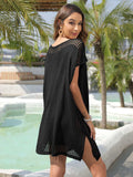 Slit Openwork V-Neck Cover-Up - Trendsi - Flyclothing LLC
