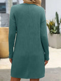 Striped Round Neck Long Sleeve Mini Dress - Trendsi - Flyclothing LLC