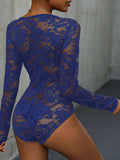 Lace Long Sleeve Bodysuit - Trendsi - Flyclothing LLC