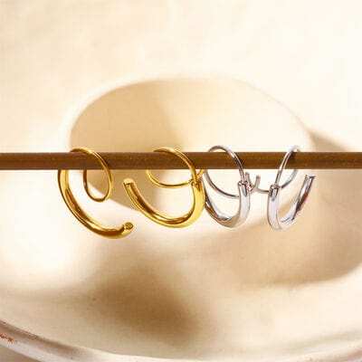 Stainless Steel Spiral Earrings - Trendsi - Flyclothing LLC