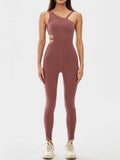 Cutout Asymmetrical Neck Active Jumpsuit - Trendsi - Flyclothing LLC