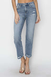 RISEN Full Size High Waist Distressed Cropped Jeans - Trendsi - Flyclothing LLC