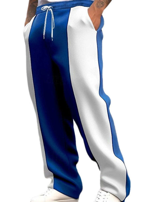 Men's Full Size Drawstring Contrast Pants Plus Size - Trendsi - Flyclothing LLC