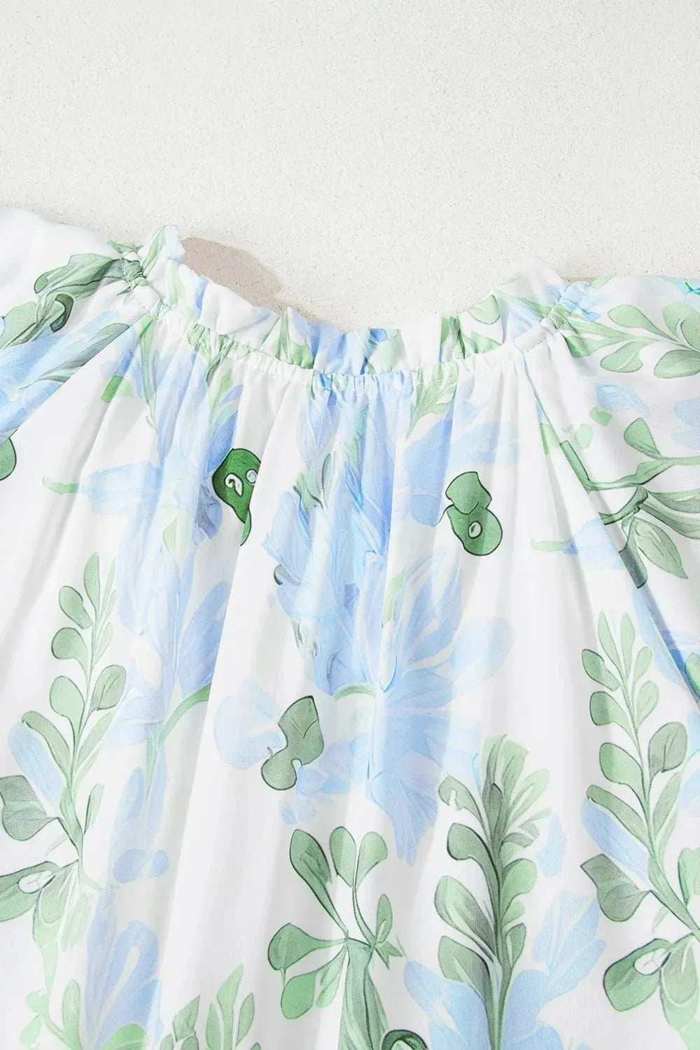 Floral Contrast Edge Layered Short Sleeve Mini Dress - Trendsi - Flyclothing LLC