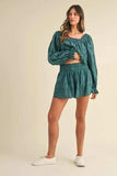 MABLE Embroidered Scalloped Lace Top and Short Set - Trendsi - Flyclothing LLC