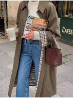 Button Up Raglan Sleeve Trench Coat - Trendsi - Flyclothing LLC