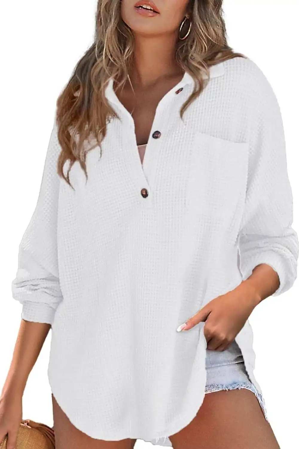 Half Button Long Sleeve Sweatshirt - Trendsi - Flyclothing LLC
