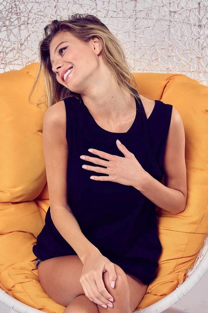 BiBi Cotton Span Knit Double Wear Tank Top - Trendsi - Flyclothing LLC