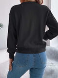 Contrast Round Neck Long Sleeve Sweater - Trendsi - Flyclothing LLC