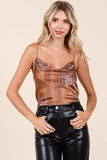 Mittoshop Paisley Patchwork Print Satin Cowl Neck Crop Cami - Trendsi - Flyclothing LLC