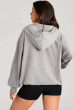Pocketed Half Zip Long Sleeve Hoodie - Trendsi - Flyclothing LLC