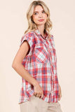Mittoshop Mineral Wash Plaid Button Down Shirt - Trendsi - Flyclothing LLC