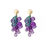 Grape Cluster Beaded Dangle Earrings - Trendsi - Flyclothing LLC