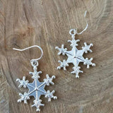Silver-Plated Snowflakes Earrings - Trendsi - Flyclothing LLC
