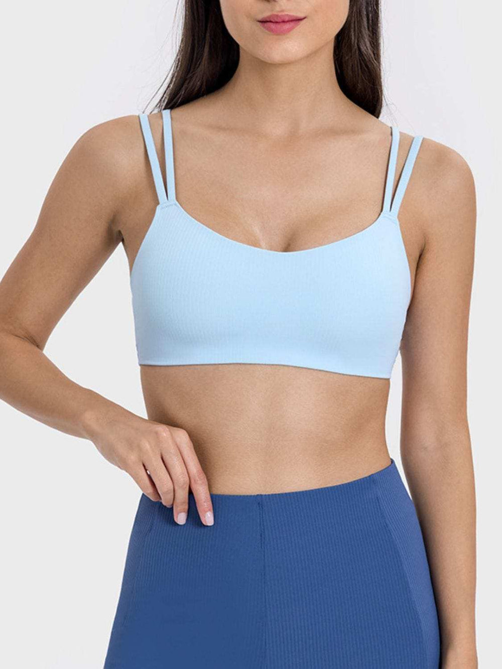 Scoop Neck Double Strap Active Cami - Trendsi - Flyclothing LLC