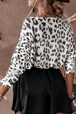 Leopard Boat Neck Long Sleeve Knit Top - Trendsi - Flyclothing LLC