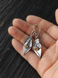Alloy Rhinestone Leaf Shape Earrings - Trendsi - Flyclothing LLC