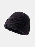 Distressed Cuffed Knit Hat - Trendsi - Flyclothing LLC