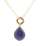 Abby Blue Lapis Golden Pendant Necklace - Barse Jewelry - Flyclothing LLC