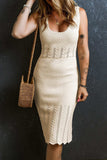 Scoop Neck Wide Strap Knit Dress - Trendsi - Flyclothing LLC