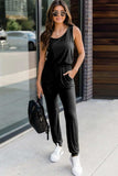 Drawstring Round Neck Sleeveless Jumpsuit - Trendsi - Flyclothing LLC