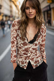 Oh Full Size Animal Print Button Down Plunge Top - Trendsi - Flyclothing LLC