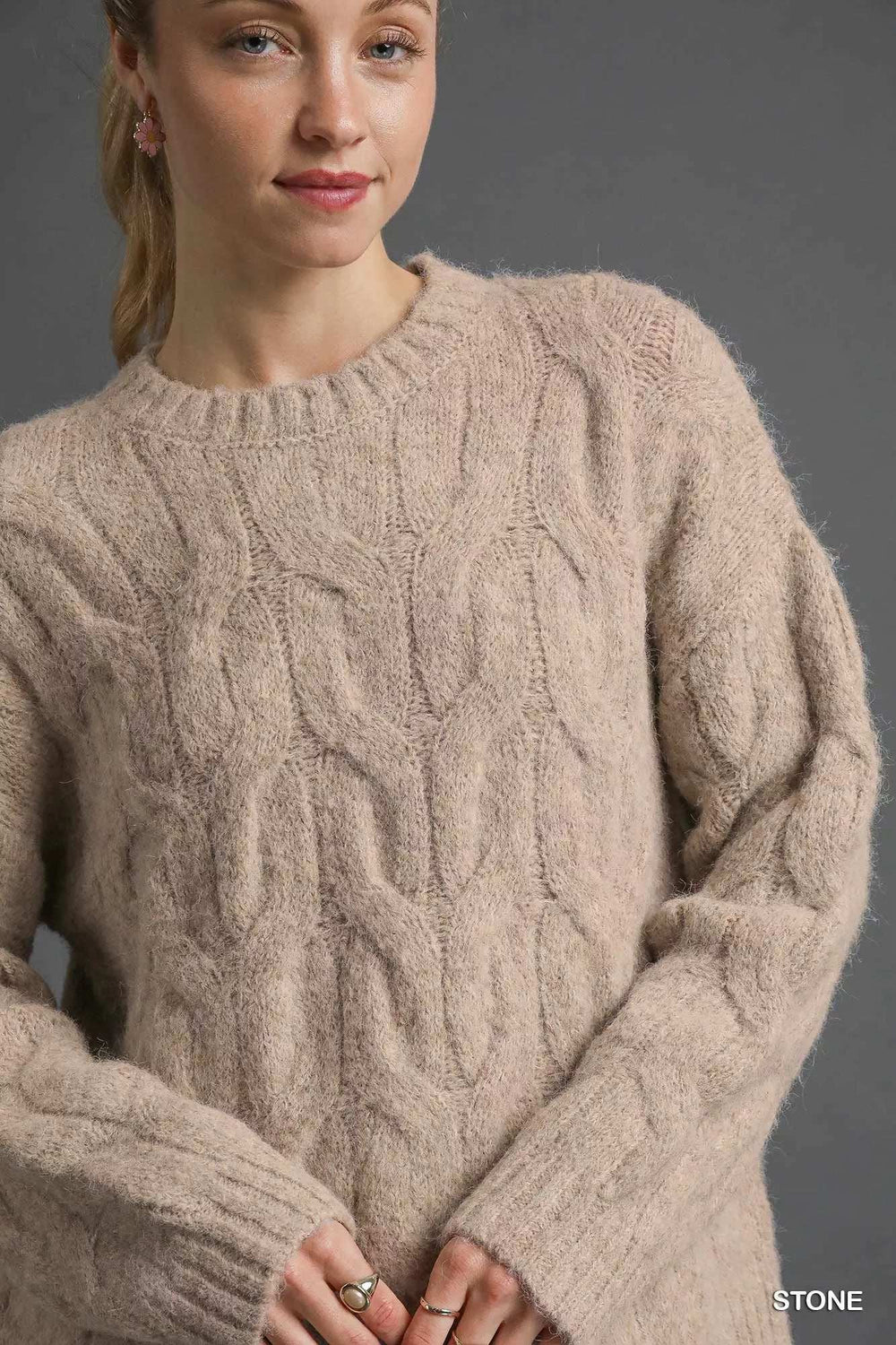 Umgee Cable Knit Cozy Sweater - Trendsi - Flyclothing LLC
