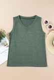 V-Neck Wide Strap Tank - Trendsi - Flyclothing LLC