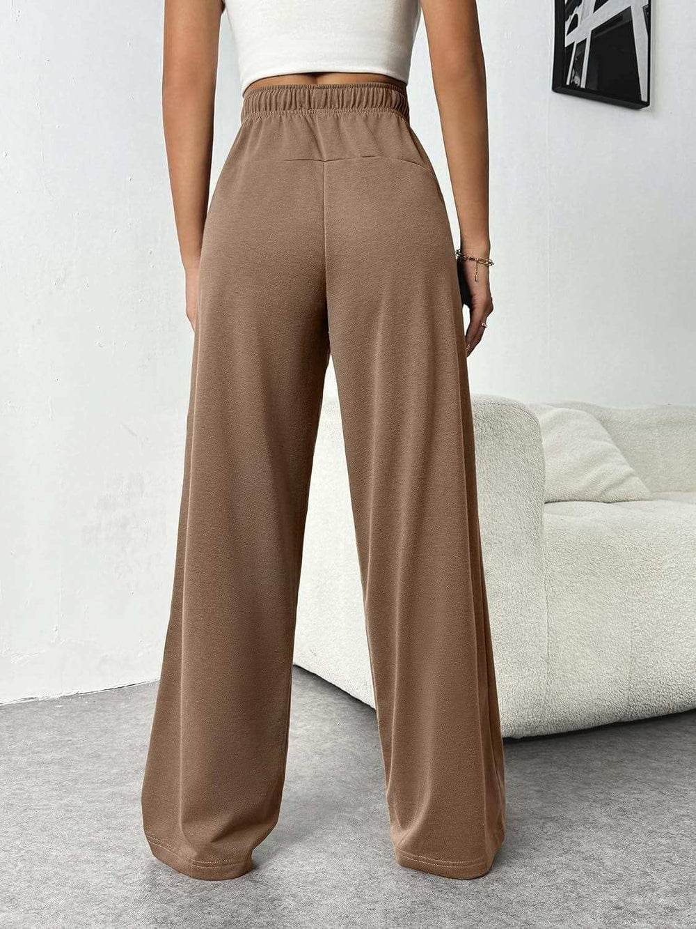 Drawstring Wide Leg Pants with Pockets - Trendsi - Flyclothing LLC