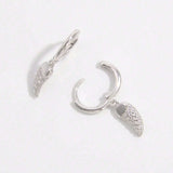 925 Sterling Silver Zircon Chili Shape Earrings - Trendsi - Flyclothing LLC