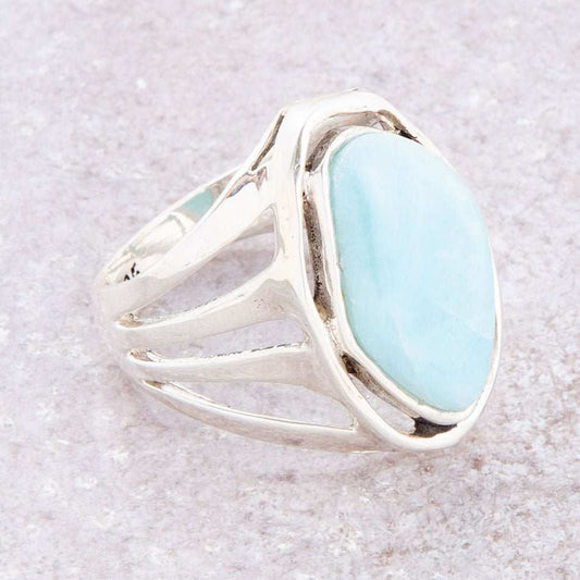 Abstract Blue Larimar and Sterling Silver Statement Ring - Barse Jewelry - Flyclothing LLC