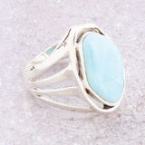 Abstract Blue Larimar and Sterling Silver Statement Ring - Barse Jewelry - Flyclothing LLC