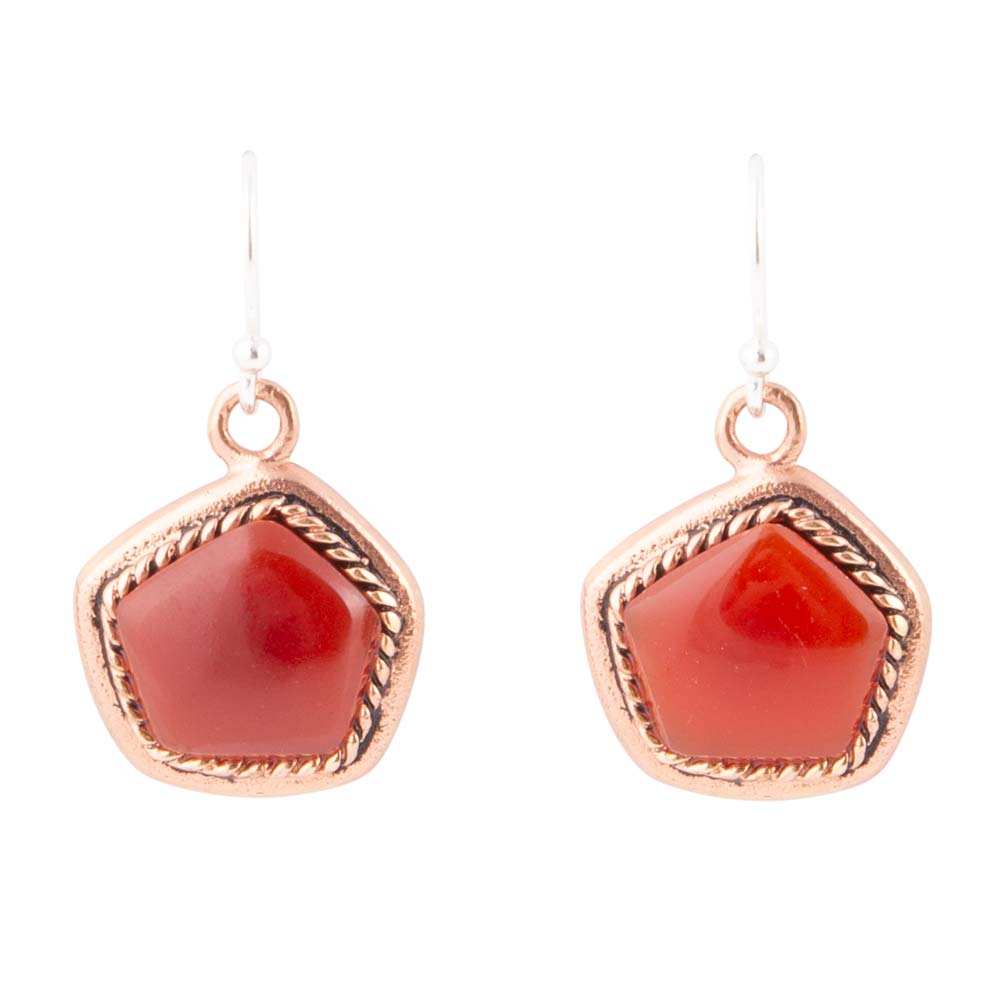 Abstract Carnelian and Copper Earrings - Barse Jewelry - Flyclothing LLC