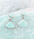 Abstract Green Chrysoprase Sterling Silver Drop Earrings - Barse Jewelry - Flyclothing LLC