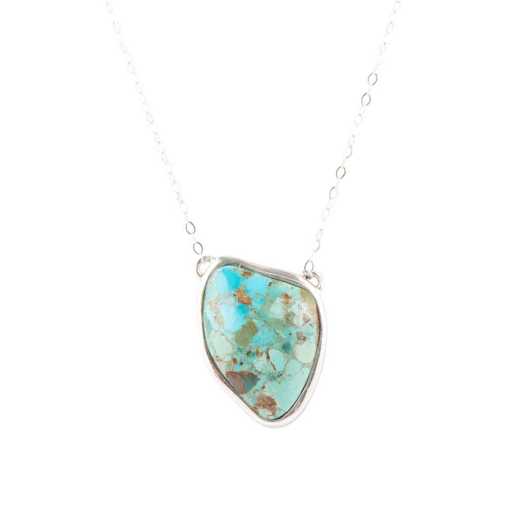 Abstract Blue Turquoise and Sterling Silver Pendant Necklace - Barse Jewelry - Flyclothing LLC