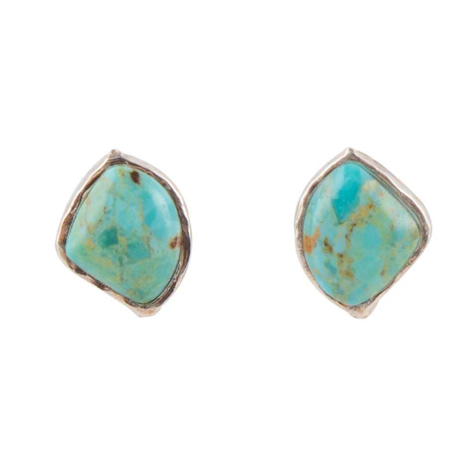 Abstract Blue Turquoise Sterling Silver Post Stud Earrings - Barse Jewelry - Flyclothing LLC