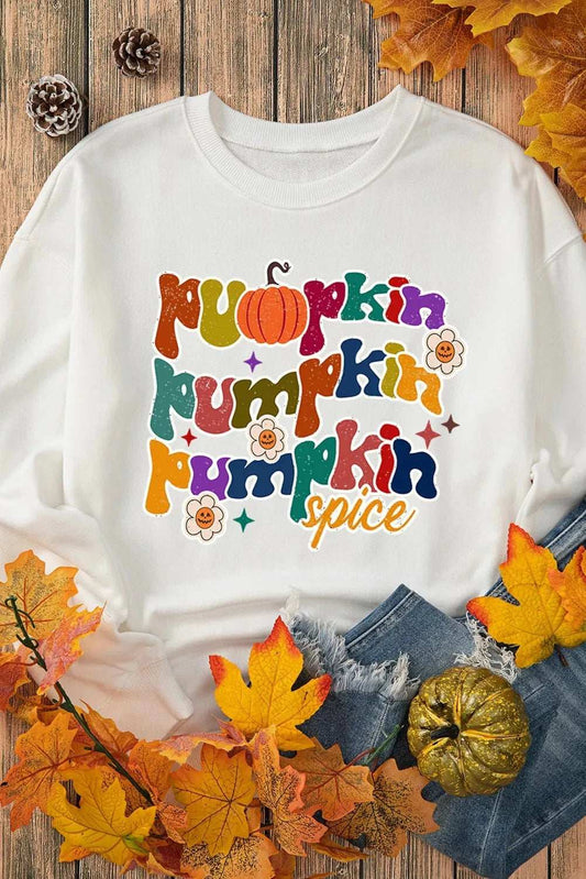 Letter Graphic Round Neck Long Sleeve Sweatshirt - Trendsi - Flyclothing LLC