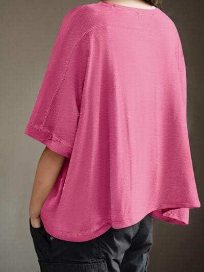 Lovelet Round Neck Half Sleeve T-Shirt - Trendsi - Flyclothing LLC