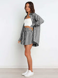 Striped Dropped Shoulder Shirt and Shorts Set - Trendsi - Flyclothing LLC