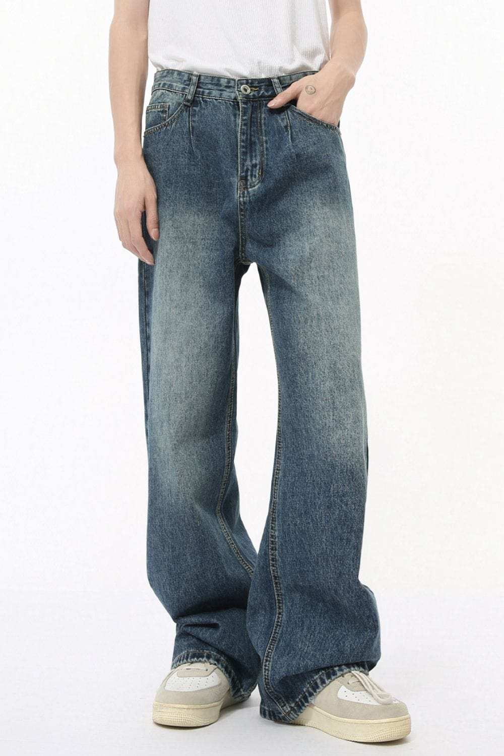 Mid Rise Wide Leg Jeans with Pockets - Trendsi - Flyclothing LLC
