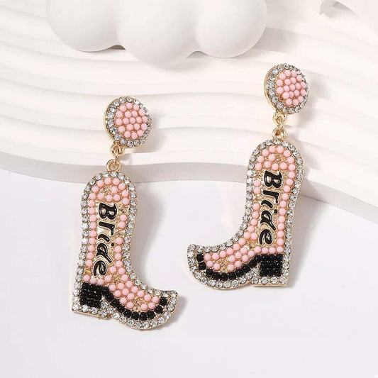 Bride Boot Dangle Earrings - Trendsi - Flyclothing LLC