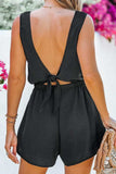 Backless Round Neck Sleeveless Romper - Trendsi - Flyclothing LLC