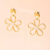 Alloy Flower Drop Earrings - Trendsi - Flyclothing LLC