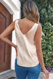 Solid V-Neck Wide Strap Tank - Trendsi - Flyclothing LLC