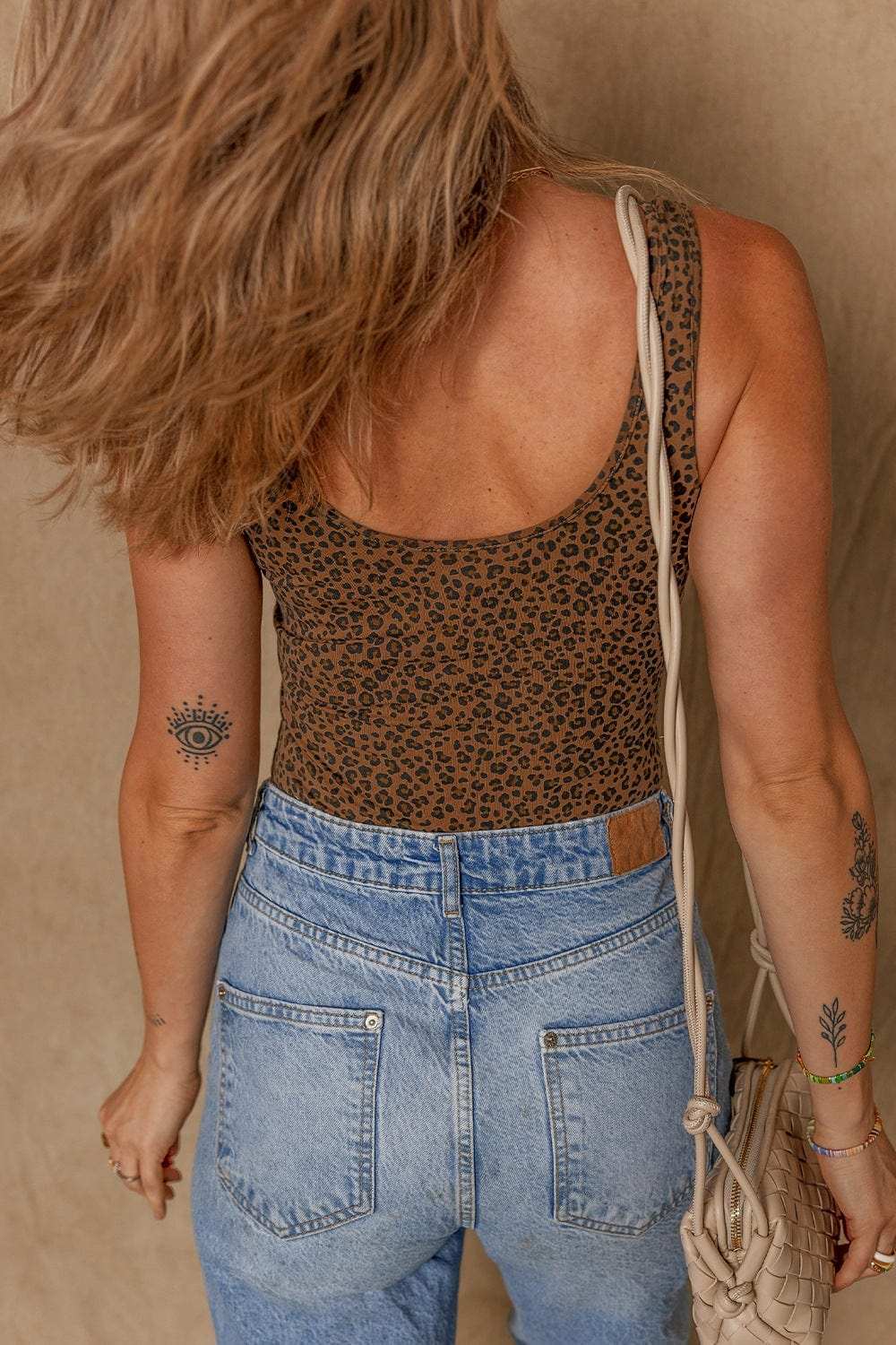Leopard Scoop Neck Wide Strap Bodysuit - Trendsi - Flyclothing LLC