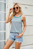 Florira Contrast Striped Round Neck Cami - Trendsi - Flyclothing LLC