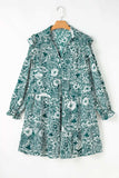 Plus Size Ruffled Printed Flounce Sleeve Dress - Trendsi - Flyclothing LLC