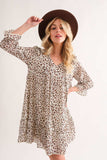 And The Why Leopard Ruffle Hem Woven Mini Dress - Trendsi - Flyclothing LLC