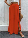 Slit Wide Leg Pants - Trendsi - Flyclothing LLC