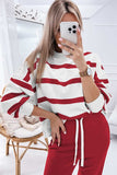 Striped Round Neck Long Sleeve Top and Pants Set - Trendsi - Flyclothing LLC
